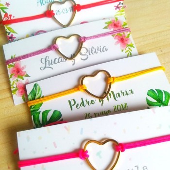 Pulseras como detalle para invitadas a bodas packaging