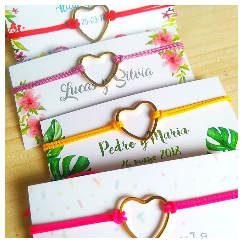 Pulseras como detalle para invitadas a bodas packaging