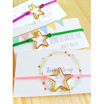 Pulseras como detalle para invitadas a bodas packaging