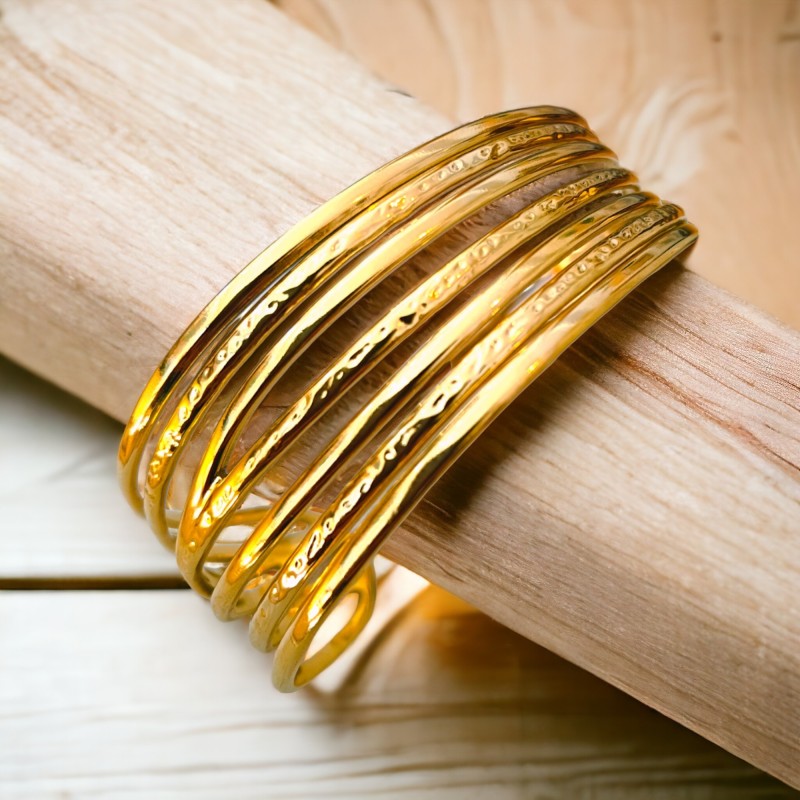 brazalete dorado mujer boda