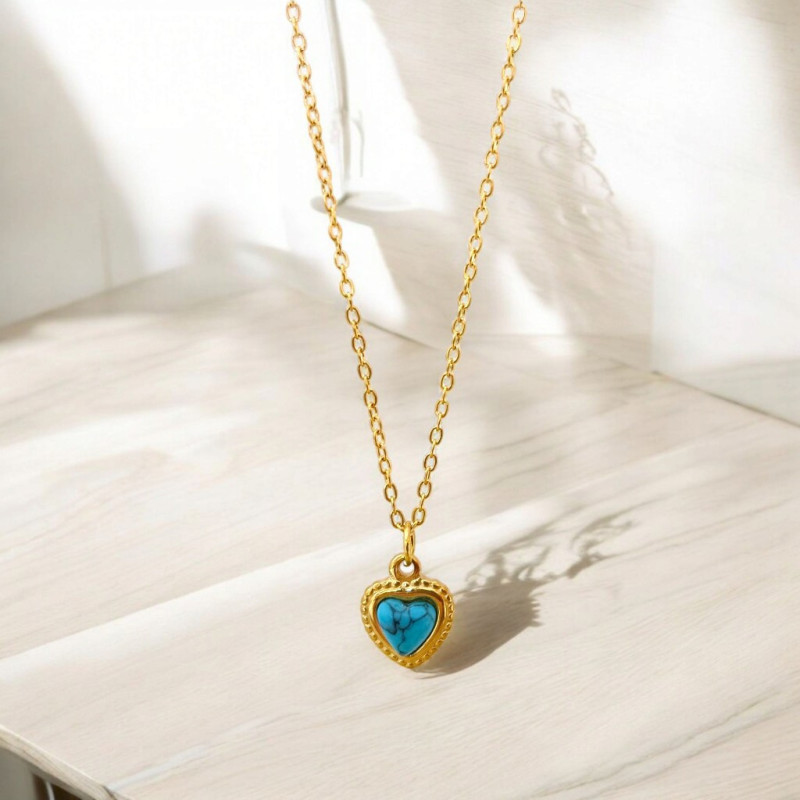 Collar Corazón Turquesa