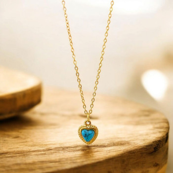 Collar Corazón Turquesa