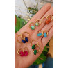 Aritos de acero inoxidable con piedra natural intercambiable, ponle color a tus pendientes