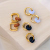 Aritos de acero inoxidable con piedra natural intercambiable, ponle color a tus pendientes