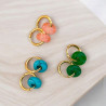 Aritos de acero inoxidable con piedra natural intercambiable, ponle color a tus pendientes