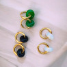 Aritos de acero inoxidable con piedra natural intercambiable, ponle color a tus pendientes
