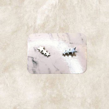 Pendientes mini de acero en color plata para combinar