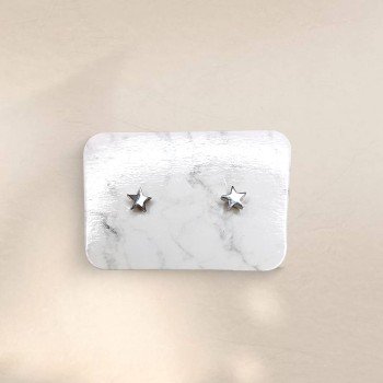 Pendientes mini de acero en color plata para combinar