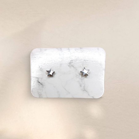 Pendientes mini de acero en color plata para combinar