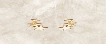 Pendientes mini de acero y baño de oro para combinar