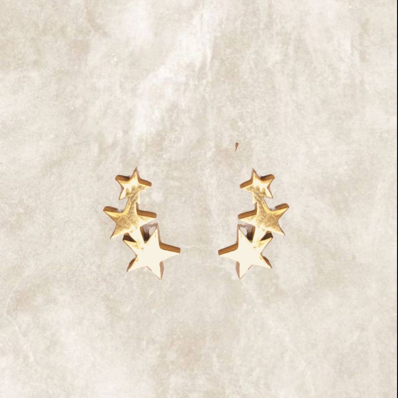 Pendientes mini de acero y baño de oro para combinar