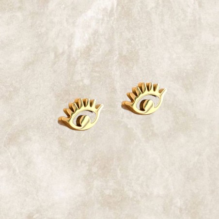 Pendientes mini de acero y baño de oro para combinar