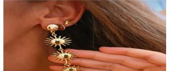 Pendientes mini de acero y baño de oro para combinar