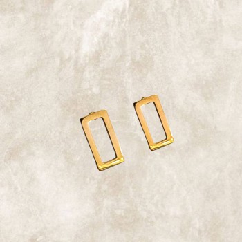 Pendientes mini de acero y baño de oro para combinar