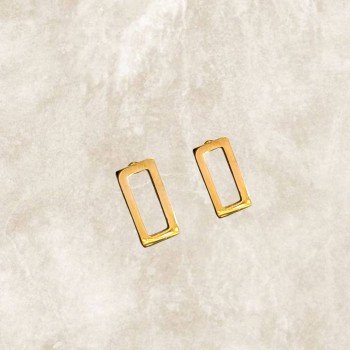 Pendientes mini de acero y baño de oro para combinar