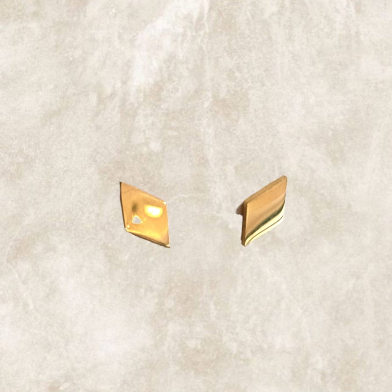 Pendientes mini de acero y baño de oro para combinar