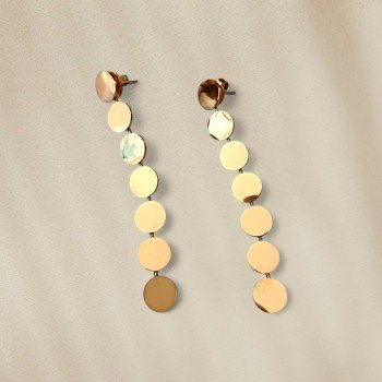 Pendientes largos círculos dorados Happy Uky