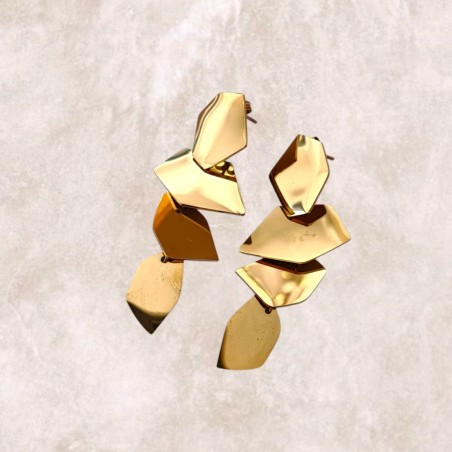 Pendientes Maxi Geométricos Dorados Happy Uky