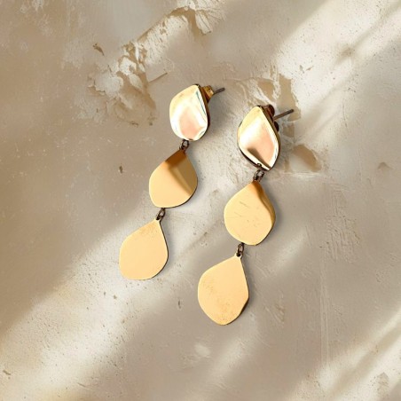 Pendientes Lágrima Dorados  Largos Happy Uky