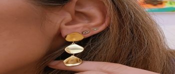 Pendientes Lágrima Dorados  Largos Happy Uky