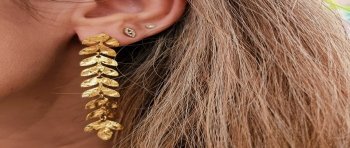 Pendientes Largos Hojas Doradas Happy Uky