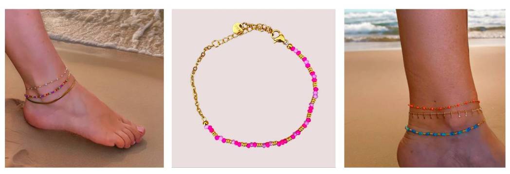 tobilleras bisuteria ideales para la playa