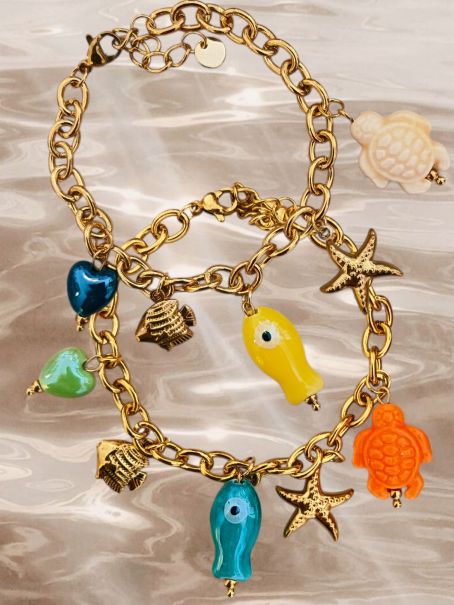 Pulseras peces y conchas verano 2026